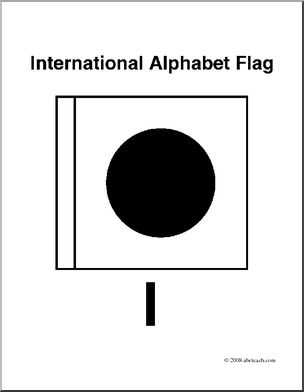 Clip Art: Flags: Alphabet Flag I (coloring page)