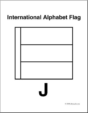 Clip Art: Flags: Alphabet Flag J (coloring page)