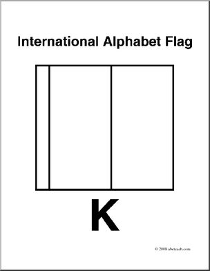 Clip Art: Flags: Alphabet Flag K (coloring page)