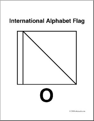 Clip Art: Flags: Alphabet Flag O (coloring page)