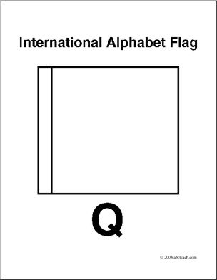 Clip Art: Flags: Alphabet Flag Q (coloring page)