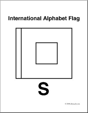 Clip Art: Flags: Alphabet Flag S (coloring page)
