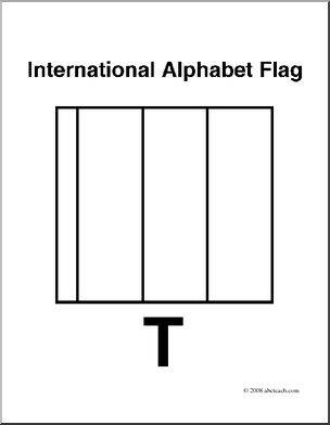 Clip Art: Flags: Alphabet Flag T (coloring page)