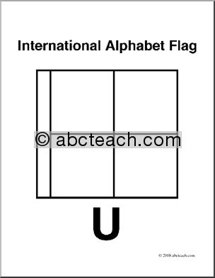 Clip Art: Flags: Alphabet Flag U (coloring page)