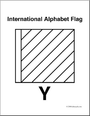 Clip Art: Flags: Alphabet Flag Y (coloring page)