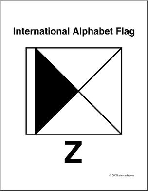Clip Art: Flags: Alphabet Flag Z (coloring page)