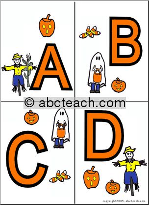 Alphabet Letter Patterns: Halloween 2 (A-H) (color)