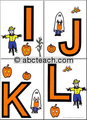 Alphabet Letter Patterns: Halloween 2 (I-P) (color)