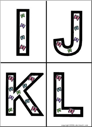 Alphabet Letter Patterns: Butterflies (color)