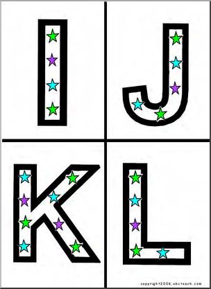 Alphabet Letter Patterns: Stars (color)