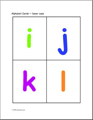 Flashcards: Alphabet (lowercase, color)
