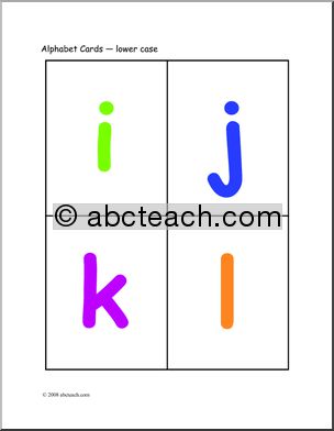 Flashcards: Alphabet (lowercase, color)