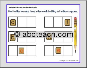 Alphabet Tiles and Word Cards (K-2)
