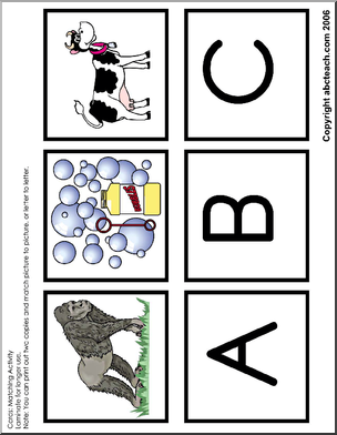 Alphabet Words (A-I), uppercase letters’ Matching