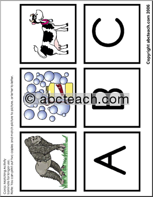 Alphabet Words (A-I), uppercase letters’ Matching