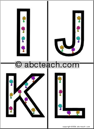 Alphabet Letter Patterns: Flowers (color)