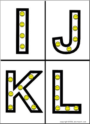 Alphabet Letter Patterns: Happy Faces (color)