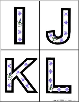 Alphabet Letter Patterns: Snow (color)