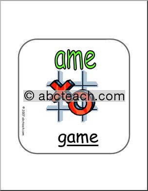 Word Family – AME Words Sign