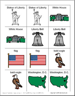 Memory Game: U.S. Symbols and Traditions (color)