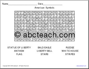 Word Search: American Symbols and Traditions
