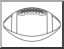 Clip Art: Football 2 Blank (coloring page)