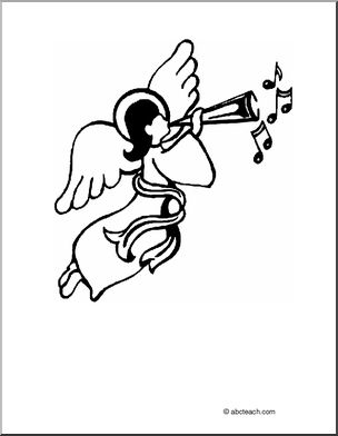 Coloring Page: Christmas- Angel 2