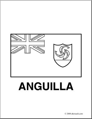 Clip Art: Flags: Anguilla (coloring page)