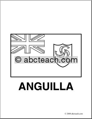 Clip Art: Flags: Anguilla (coloring page)