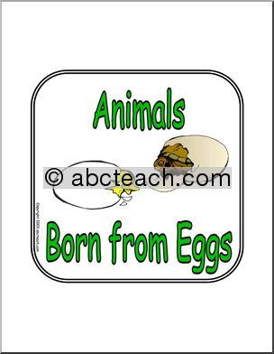 Theme Sign: Animals Born from Eggs