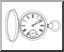 Clip Art: Pocket Watch (coloring page)