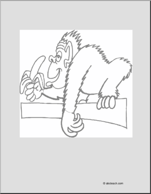 Coloring Page: Ape with Banana