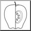 Clip Art: Fruit: Apple (coloring page)