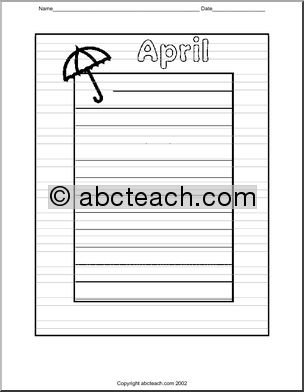 Writing Paper: April (primary/elem)