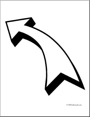 Clip Art: Arrow Curved Left (coloring page)