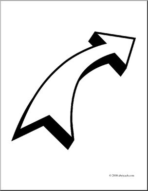 Clip Art: Arrow Curved Right (coloring page)