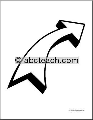 Clip Art: Arrow Curved Right (coloring page)