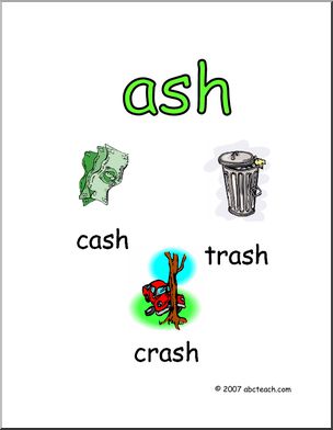 Word Family – ASH Words Poster