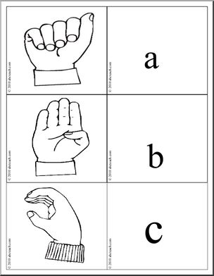 Teaching Extras: Flashcard: American Sign Language: Matching Symbols ...