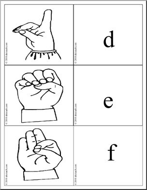Teaching Extras: Flashcard: American Sign Language: Matching Symbols ...