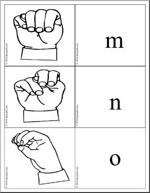 Teaching Extras: Flashcard: American Sign Language: Matching Symbols ...