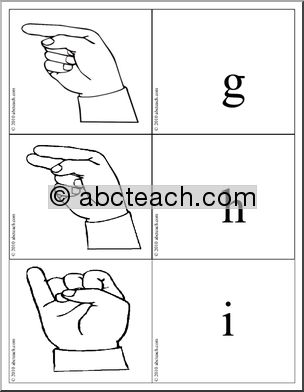 Teaching Extras: Flashcard: American Sign Language: Matching Symbols