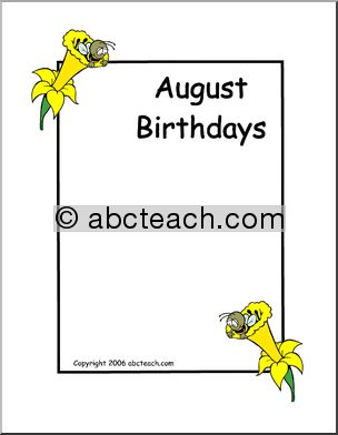 Border Paper: August Birthdays
