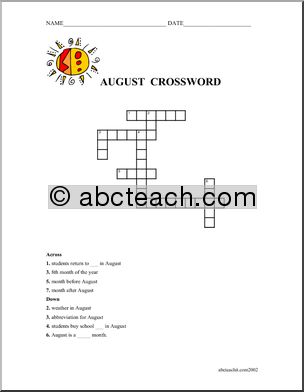 Crossword: August