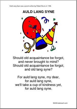 Song: Auld Lang Syne (first verse)