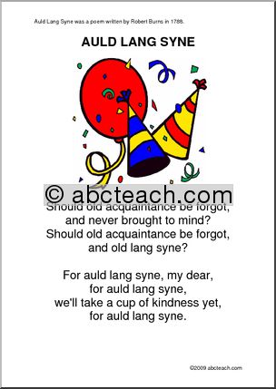 Song: Auld Lang Syne (first verse)