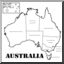 Clip Art: Australia Map (coloring page) Unlabeled
