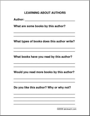 Learning About Authors (primary/elem) Author Report Form