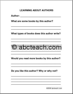 Learning About Authors (primary/elem) Author Report Form