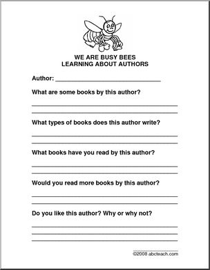 Busy Bees Theme (primary/elem) Author Report Form